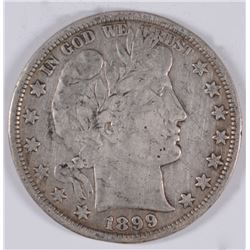 1899 BARBER HALF DOLLAR, VF  rim bump