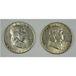 ( 2 ) 1949 FRANKLIN HALF DOLLARS, CHOICE BU