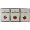 Image 1 : LOT OF ( 3 ) 1946 LINCOLN CENTS, NGC MS-66 RED