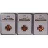 Image 1 : LOT OF ( 3 ) 1948 LINCOLN CENTS, NGC MS-66 RED