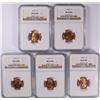 Image 1 : LOT OF ( 5 ) 1950-S LINCOLN CENTS NGC MS-66 RED