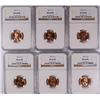Image 1 : LOT OF ( 6 )  1957-D LINCOLN CENTS, NGC MS-66 RED