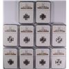 Image 1 : LOT OF ( 10 ) ROOSEVELT DIMES, (9) 1955 and (1) 1958 NGC MS-66