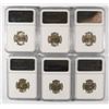 Image 2 : LOT OF ( 6 ) 1943-D JEFFERSON NICKELS, NGC MS-66
