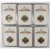 Image 1 : LOT OF ( 6 ) 1944-P JEFFERSON NICKELS, NGC MS-66