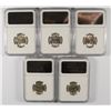 Image 2 : 5 1945-P JEFFERSON SILVER NICKELS NGC MS-66