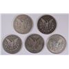 Image 2 : ( 5 ) CIRCULATED MORGAN SILVER DOLLARS: 1885, 1886-O, 1890-O, 1896-O AND 1921-S