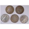 Image 2 : ( 5 ) CIRCULATED PEACE DOLLARS: 1922, 1923-S, 1924, 1925-S AND 1935-S