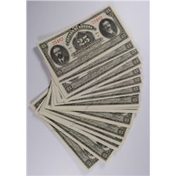 ( 20 ) PCS CHOICE UNCIRCULATED 1913 MEXICO 25 CENTAV0S! VERY NICE NOTES!