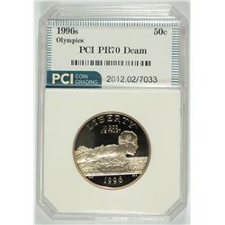 1996 S OLYMPICS SWIMMING HALF DOLLAR PCI PR70 DCAM