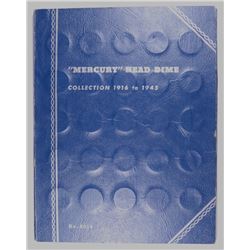 MERCURY DIME BOOK - WHITMAN 1916-1945 NEAR COMPLETE SET (MISSING 1916-D
