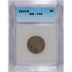 1914-S BUFFALO NICKEL ICG F-15