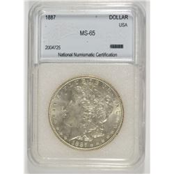1887 MORGAN DOLLAR NNC MS-65