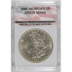 1886 MORGAN DOLLAR ANGS MS-66