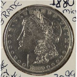 1880-O MICRO O MORGAN DOLLAR AU CLEANED