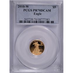 2010-W $5 PROOF GOLD AMERICAN EAGLE PCGS PR-70 DCAM