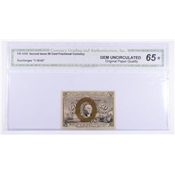 1863 FIFTY CENT US FRACTIONAL NOTE CGA 65 (STAR)