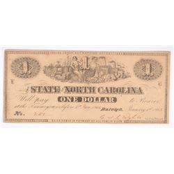 1863 $1 STATE OF NORTH CAROLINA