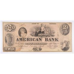 1856 $2 AMERICAN BANK (DOVER HILL, IN)