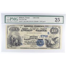 1882 $10 NATIONAL KILLEEN, TX #5750 PMG 25