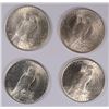 Image 2 : LOT OF ( 4 ) CHOICE BU PEACE SILVER DOLLARS: 1922, 1923 AND ( 2 ) 1924