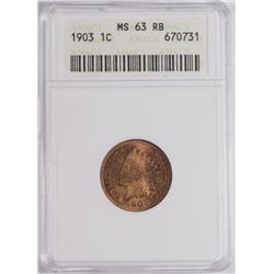 1903 INDIAN HEAD CENT, ANACS MS-63 RB