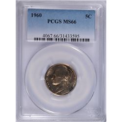1960 JEFFERSON NICKEL, PCGS MS-66 RARE!