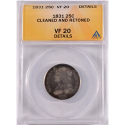 1831 BUST QUARTER, ANACS VF-20  DETAILS