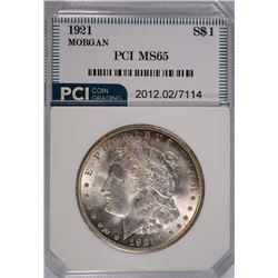 1921 MORGAN SILVER DOLLAR PCI MS-65 GEM
