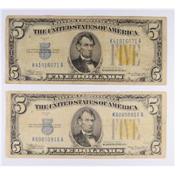 (2) $5 SILVER CERTIFICATE (BLUE SEAL)