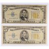 Image 1 : (2) $5 SILVER CERTIFICATE (BLUE SEAL)