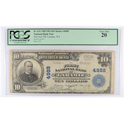 1902 $10 NATIONAL LARAMIE, WY #4889 PCGS 20