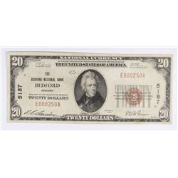 1929 $20 NATIONAL BEDFORD, IN #5187