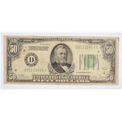 1928 $50 FEDERAL RESERVE NOTE (REDEEMABLE IN GOLD)