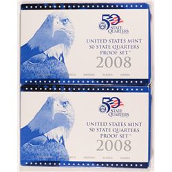 2 - 2008 QUARTER PROOF SETS ORIGINAL BOX, SCARCE