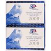 Image 1 : 2 - 2008 QUARTER PROOF SETS ORIGINAL BOX, SCARCE