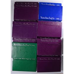 U.S. PROOF SETS: 1968, 69 AND 1983 THRU 1995  IN ORIG PACKAGING ( 15  ) SETS