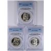 Image 1 : 1956, 57 & 58 FRANKLIN HALF DOLLARS, PCGS MS-63