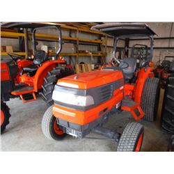 2002 KUBOTA L4310D MFWD FARM TRACTOR, S/N 72679, 3 PTH, PTO, DRAW BAR, TOP LINK, CANOPY, 355/80D-20 
