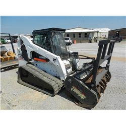 2008 BOBCAT T320 SKID STEER LOADER, S/N A7MP40423, TRACK TYPE, MULCHING/GRINDING HEAD, ECAB w/AC, ME
