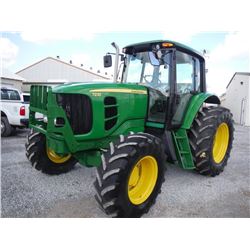 2010 JOHN DEERE 7230 MFWD FARM TRACTOR, S/N 638894, 3 PTH, PTO, DRAW BAR, TOP LINK, 3 HYD REMOTES, E
