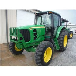 2010 JOHN DEERE 7230 MFWD FARM TRACTOR, S/N 638608, 3 PTH, PTO, DRAW BAR,TOP LINK, 3 HYD REMOTES, EC