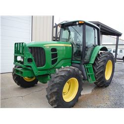 2010 JOHN DEERE 7130 MFWD FARM TRACTOR, S/N 629327, 3 PTH, PTO, DRAW BAR, TOP LINK, 3 HYD REMOTES, E