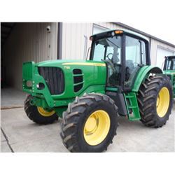 2010 JOHN DEERE 7130 MFWD FARM TRACTOR, S/N 628379, 3 PTH, PTO, DRAW BAR, TOP LINK, 3 HYD REMOTES, E