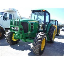 2010 JOHN DEERE 7130 MFWD FARM TRACTOR, S/N 628598, 3 PTH, PTO, DRAW BAR, TOP LINK, 3 HYD REMOTES, E