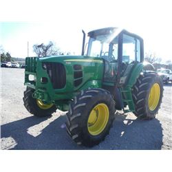 2010 JOHN DEERE 7130 MFWD FARM TRACTOR, S/N 628482, 3 PTH, PTO, DRAW BAR, TOP LINK, 3 HYD REMOTES, E