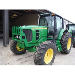 2010 JOHN DEERE 7130 MFWD FARM TRACTOR, S/N 628828, 3 PTH, PTO, DRAW BAR, TOP LINK, 3 HYD REMOTES, E