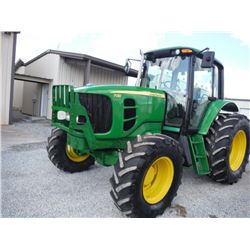 2010 JOHN DEERE 7130 MFWD FARM TRACTOR, S/N 628590, 3 PTH, PTO, DRAW BAR, TOP LINK, 3 HYD REMOTES, E