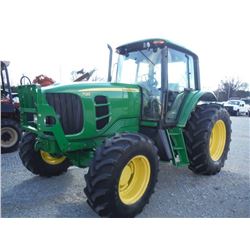 2010 JOHN DEERE 7130 MFWD FARM TRACTOR, S/N 628370, 3 PTH, PTO, DRAW BAR, TOP LINK, 3 HYD REMOTES, E