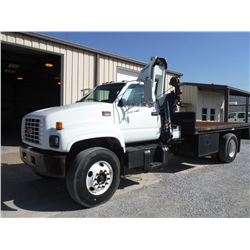 2001 GMC TOPKICK C8500 S/A KNUCKLE BOOM TRUCK, S/N 1GDP7H1CX1J503866, 7.2L CAT DIESEL ENGINE, ALLISO